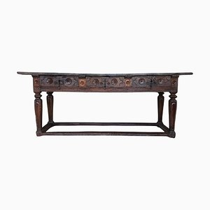 Late 18th Century Spanish Refectory Farm Table with Three Drawers, 1890s