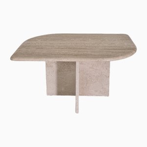 Mesa de centro o auxiliar de travertino en forma de lágrima, Italia, 1989