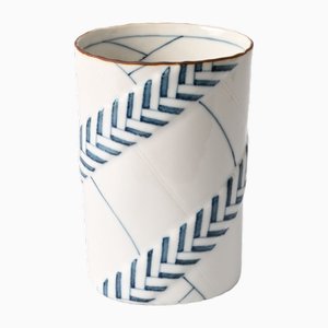 Vase Floreana Bleu et Blanc par Anne Marie Trolle pour Royal Copenhagen, 1980s