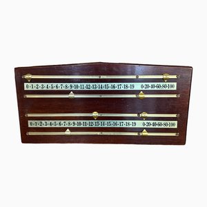 English Billiard Scoreboard in Mahogany with Golden Brass Details