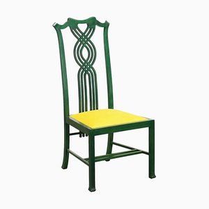 Vintage Giorgetti Stuhl aus Holz & Samt, 1980er