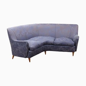 Vintage Ecksofa aus Stoff & Holz, 1950er