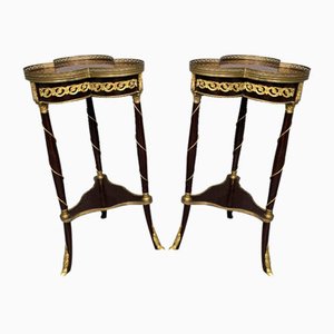 Französische Lampenfassungen mit Intarsien und Ormolu Fassung, 2 . Set