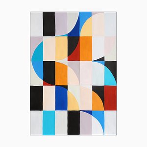 Natalia Roman, Color Bars in Ivory, Acrylic on Paper, 2024