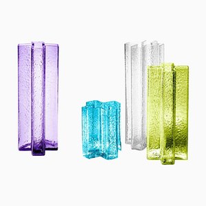 Cross Blown Glass Vases by Bodil Kjaer for Cassina, Set of 4