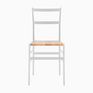 Silla Aswood Superleggera de fresno teñido en blanco de Gio Ponti para Cassina