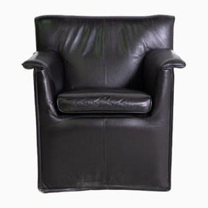 Fauteuil Laurina en Cuir Noir de B&b Italia, 1970s