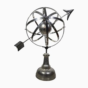 Große Armillarsphäre aus versilberter Bronze, 1950er