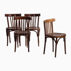 Sillas de comedor de bistró de Thonet, años 40. Juego de 4