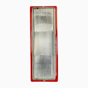 Lampada da parete industriale rossa di Elektrosvit, anni '70