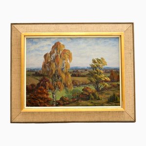 A. Madssen, Paisaje de estilo impresionista, 1925, óleo sobre lienzo