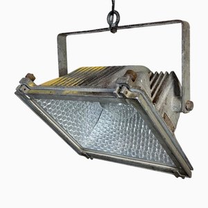 Faretto da teatro vintage grigio con copertura in vetro di Elektrosvit, anni '80