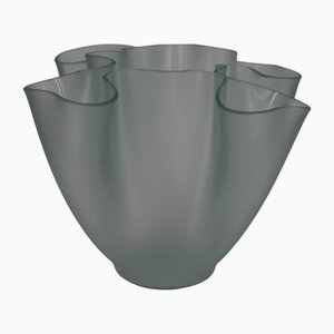 Vase Modèle Cartoccio en Verre Texturé par Pietro Chiesa pour Fontana Arte, 1950s