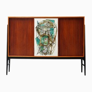 Ceramic Artwork Sideboard by Alfred Hendrickx for Belform, Belgium, 1950s
