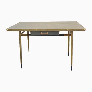 Lederbezogener Schreibtisch von Jacques Adnet, 1950er