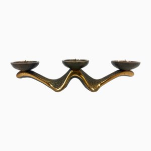 Brutalist Bronze Candleholder, 1970s