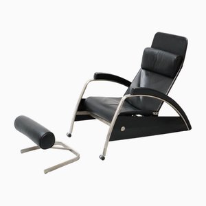 Grand Repos Sessel & Fußhocker von Jean Prouvé für Tecta, Deutschland, 1980, 2er Set