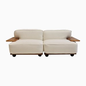 Modulares Pianura Sofa aus weißem Stoff von Mario Bellini für Cassina, 1970er, 2er Set