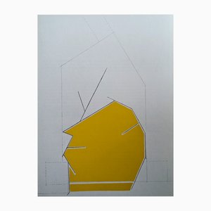 Pablo Palazuelo, Abstraktion in Gelb und Weiß, 1970, Original Lithographie