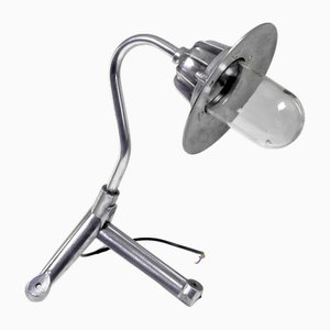 Aluminium Eck-Außen- und Innenwandlampe mit klarem Glasschirm, 1960er