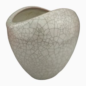 Vaso con smalto craquelure di Fridegart Glatzle per Majolika Manufaktur Karlsruhe, 1955