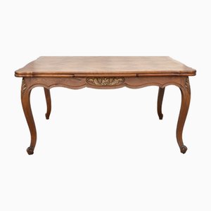 French Oak Parquetry Top Dining Table, 1890s