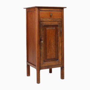 Table de Chevet Antique en Bois de Pin, 19ème Siècle