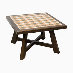 Mesa de centro española Mid-Century de madera y cerámica de Jordi Vilanova, años 60