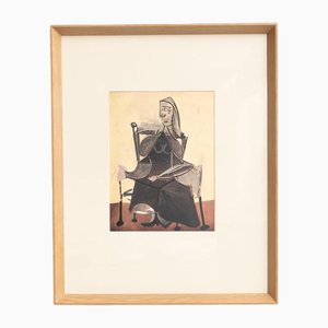 Pablo Picasso, Composición figurativa, Impresión a color, 1943, Enmarcado