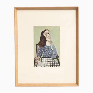 Pablo Picasso, Figurative Composition, Color Print, 1943, Framed