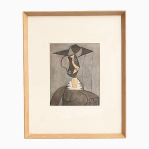 Pablo Picasso, Figurative Composition, Color Print, 1943, Framed