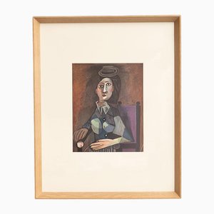 Pablo Picasso, Composition figurative, Impression couleur, 1943, Encadré