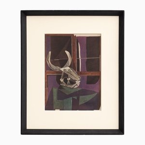Pablo Picasso, Figurative Composition, Color Print, 1943, Framed