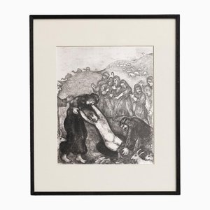 Marc Chagall, composición de la colección de la Biblia, 1956, huecograbado, enmarcado