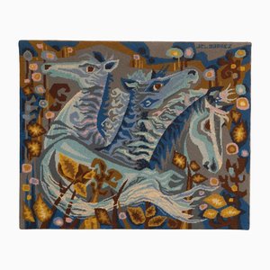 Tapisserie Les Chevaux Dazur Vintage par Jean Claude Duprez, 1960s