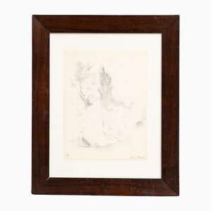 Dora Maar, Pointillist Artwork, 1960s-1970s, Ink on Paper, Framed
