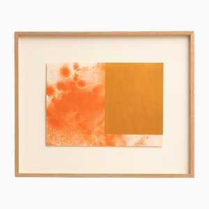Alfons Borrell, Orange Abstract Composition, Lithograph, 1990, Framed