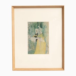 Henri De Toulouse-Lautrec, Art Nouveau Scene, Color Cliché Print, 1952, Framed