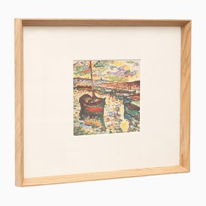 Georges Braque, Composition, Color Cliché Print, 1948, Framed