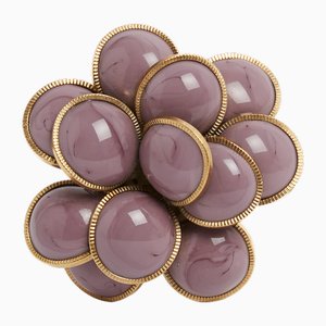 Camelia Purple Glass Brooch from Chanel, 1980s