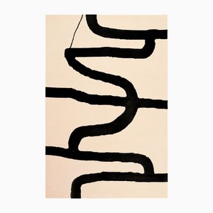 Coffee Modern Rectangular Rug by Tapis Studio for Hommés Studio