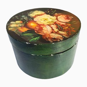 Round Box in Painted Wood, 1920s