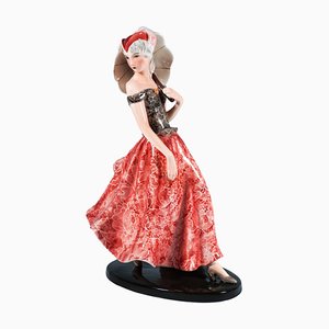 Art Deco Parisienne Figurine attributed to Claire Weiss for Goldscheider Vienna, 1939