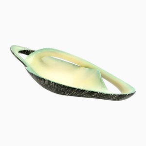 Vintage Italian Centerpiece in Yellow and Green Ceramic from Vibi, 1950s