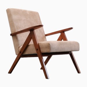 Poltrona modello B 310 Var Mid-Century in velluto beige, anni '60