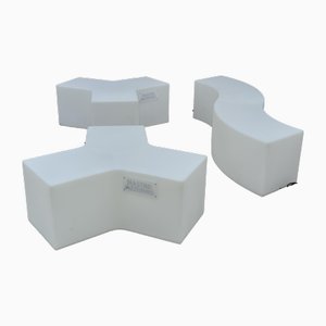 Panche luminose e modulari Ypsilon e Snake di Slide, inizio XXI secolo, set di 4