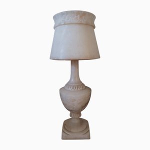 Antique Alabaster Table Lamp with Alabaster Shade