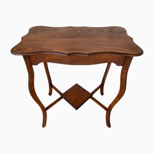 Mesa auxiliar estilo Art Nouveau con estantería de madera de fresno, años 40