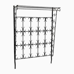 Large Geometric Hand-Forged Wrought Iron Wall Wardrobe, France, 1960s
