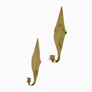 Mid-Century Swedish Brass Sconces, Set of 2
